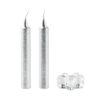 Set de 2 bougies en argent avec support en verre. Présenté dans une boîte transparente avec une étiquette pour la zone d'impression.-Argent-8719941041967