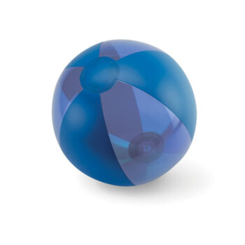 Ballon de plage gonflable avec alternance de pans transparents et opaques. Gonflé: à24cm-Bleu-8719941024335-1