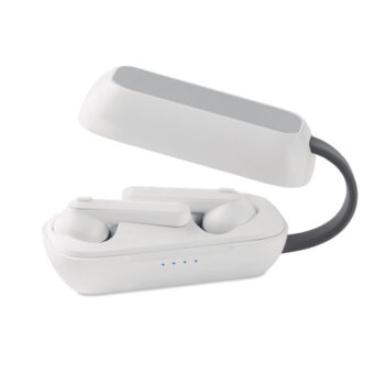 Ensemble de 2 oreillettes stéréo sans fil JL 5.0 True Wireless Stéréo (TWS) avec batterie intégrée de 30 mAh. Temps de jeu env. 3 heures. Comprend un câble de charge micro USB et une station de charge de 400 mAh.-Blanc-8719941044623