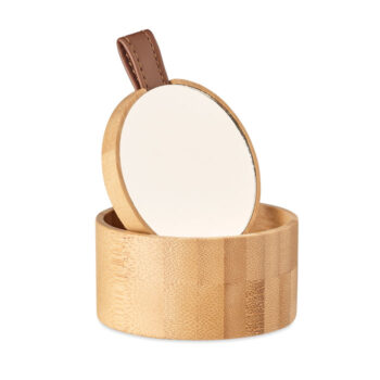 Petite boîte à  bijoux en bambou avec miroir détachable.-Bois-8719941054103