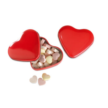 Boîte à  bonbons en forme de coeur avec 24 gr de sucreries. Vous allez adorer.-Rouge-8719941018358