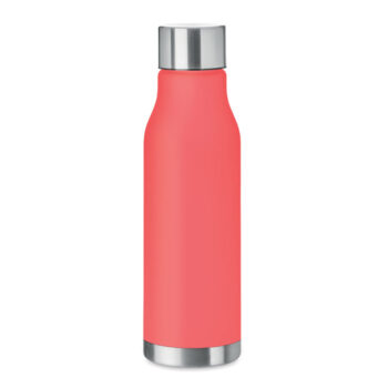 Bouteille en RPET avec finition caoutchoutée et acier inoxydable.  Bouchon intérieur en RPET et anneau en silicone. Sans BPA. Anti fuite. Contenance : 600 ml. Ne convient pas aux boissons gazeusesAnti fuite.-Transparent Rouge-8719941052895