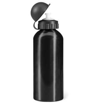 Gourde simple paroi en aluminium. Contenance de 600 ml.-Noir-8719941039261