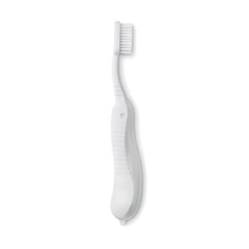 Brosse à  dents de voyage pliable en PP.-Blanc-8719941026971