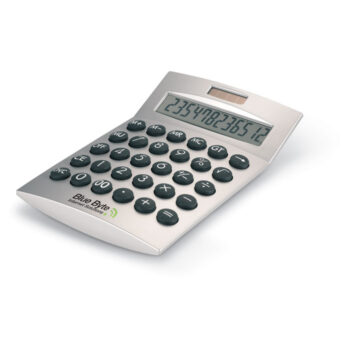 Calculatrice à  12 chiffres. Boîtier en plastique. 1 pile bouton incluse.-Argent mat-8719941007888-5