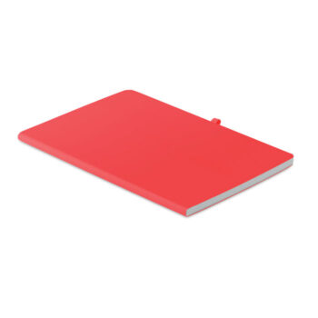 Carnet A5 couverture en PU souple et papier ligné de 60 feuilles avec ruban et porte-stylo.-Rouge-8719941048089