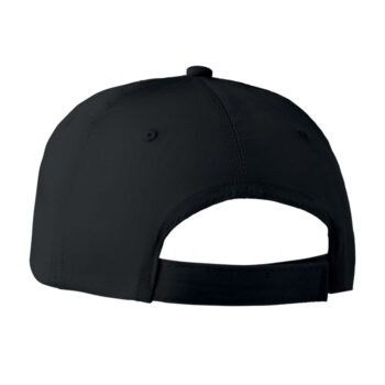 Casquette  baseball 6 pans en coton sergé avec patte de réglage en velcro. 6 oeillets cousus de couleur assortie. Taille 7 1/4.-Noir-8719941026582-1