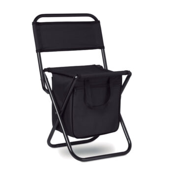 Chaise pliable en polyester 600D avec sac de rangement / glacière et sangles. Poids maximum 85 kg.-Noir-8719941048010