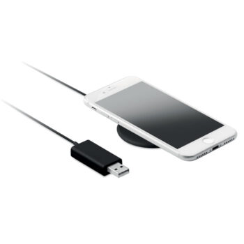 Chargeur sans fil magnétique en ABS. Sortie : DC 9V/1.1A (10W) pour une charge rapide. Compatible avec l'iPhone® 12 et plus récent. Comprend un anneau métallique magnétique supplémentaire pour prendre en charge la charge d'autres téléphones non magnétiques rechargeables sans fil.-Noir-8719941053359-1