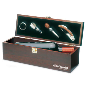 Coffret à  vin en bois pour une bouteille et accessoires. Bouteille de vin non incluse.-Bois-8719941005235-5