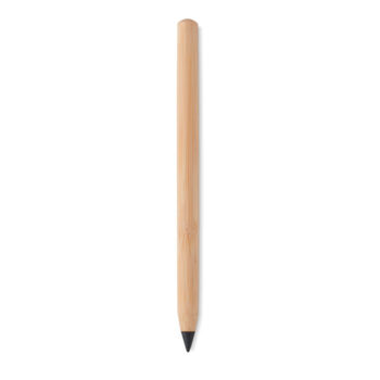 Crayon sans encre en bambou de longue durée avec capuchon en papier. Le stylo écrit grâce à  sa pointe en alliage métallique.-Bois-8719941054523
