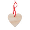 Décoration de Noël en bois en forme de coeur avec ruban rouge.-Bois-8719941000940