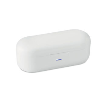 Ensemble de 2 oreillettes stéréo sans fil True Wireless  Stereo (TWS) 5.0 avec batterie intégrée de 35 mAh. Temps de jeu env. 2 heures. Câble de charge micro USB et une station de charge de 300 mAh.-Blanc-8719941046535-1