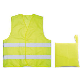 Gilet de sécurité 100% polyester tissé de Classe 2 avec surface réfléchissante haute visibilité.-Jaune-8719941019973