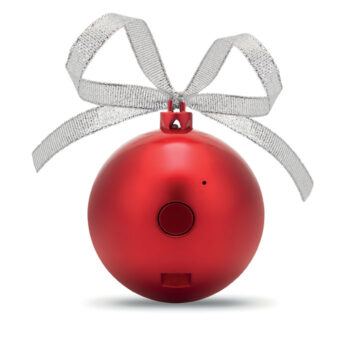 Haut-parleur boule de Noël sans fil 5.0 en ABS. Connexion facile avec tous les appareils compatibles sans fil. Batterie rechargeable Li-ion 300 mAh. Comprend un câble de chargement. Données de sortie: 3W et 4 Ohm. Plage de fonctionnement: 10 m.-Rouge-8719941000087-1