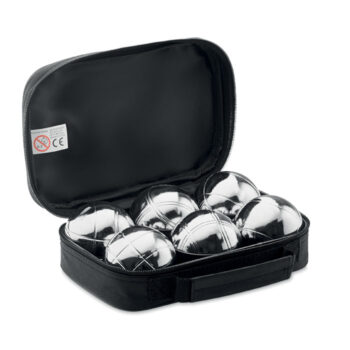 Jeu de boules en métal  livrée dans une housse en  polyester 600D. Boule poids 730g et diamètre 73 mm-Noir-8719941010079