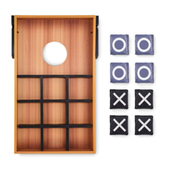 Jeu de lancer de sacs de sable double face et jeu de morpion. Comprendune planche en MDF et 8 sacs de lancer.-Bois-8719941055889-1
