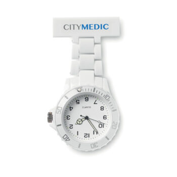 Montre infirmière analogique. 1 pile bouton incluse.-Blanc-8719941020863-5