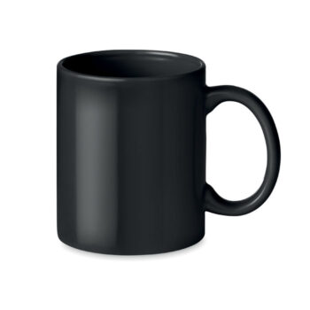 Mug classique en céramique de couleur dans une boîte. Contenance 300 ml. le marquage en tampographie sur des articles en céramique n'est pas résistant au lavage. Nous vous recommandons un marquage en transfert céramique.-Noir-8719941052468