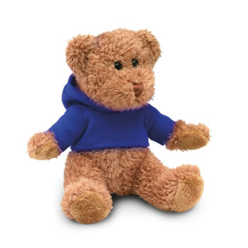 Ours en peluche portant un sweat à  capuche.-Bleu-8719941012516