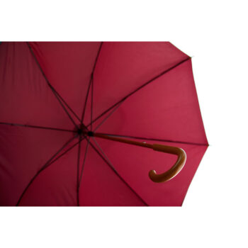 Parapluie en PE 190 T avec manche et poignée en bois. Ouverturemanuelle. Diam 100 cm. Long. mât 60 cm-Bordeaux-8719941016217-1