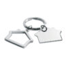 Porte-clés en alliage de zinc forme maison. Emballage boite carton blanche.-Argent brillant-8719941003309