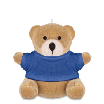 Ourson en peluche. T-shirt 100 % coton pour impression logo.-Bleu-8719941046689