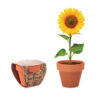 Petit pot en terre cuite contenant des graines de tournesol. Fabriqué en UE.-Bois-8719941051812