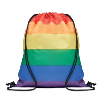 Sac à  cordon arc-en-ciel en polyester RPET 210D avec cordons en PP.-Multicolore-8719941056022