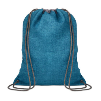 Sac à  cordon en polyester chiné 1200D. Toucher doux.-Bleu-8719941044715