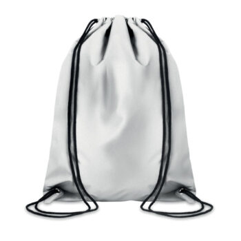 Sac cordelettes en polyester réfléchissant.-Argent-8719941001275