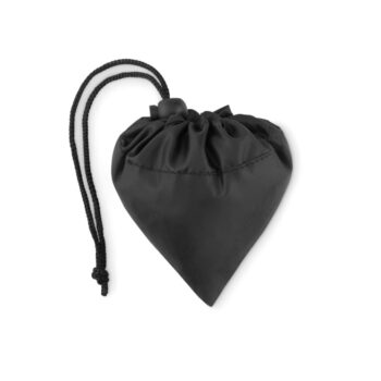 Sac shopping pliable en 190T en RPET avec cordon de serrage sur la poche.-Noir-8719941047150-3