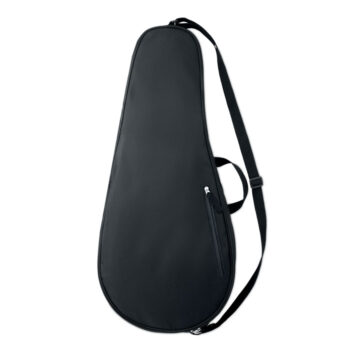 Sac de transport pour padel simple en RPET 600D rembourré.  Comprend une bandoulière réglable. Poche frontale supplémentaire à  fermeture éclair.-Noir-8719941054370