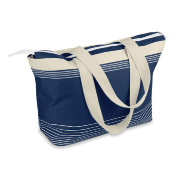 Sac de plage ou  shopping en polyester 600D avec des sangles et attributs en toile. Comprend une poche intérieure.-Bleu-8719941024496-1