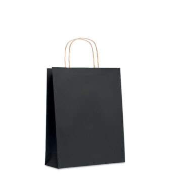 Sac en papier de taille moyenne pour les cadeaux.(50% recyclé).  90gr/m². Fabriqué en UE.-Noir-8719941051553