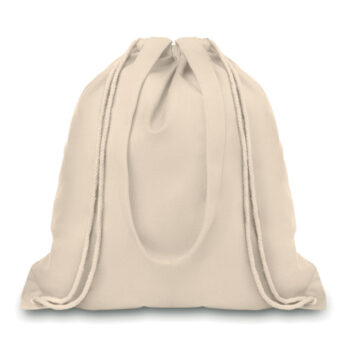 Sac shopping en toile avec anses longues et fermeture avec cordon. 220 g/m². Produit sous une norme certifiée pour l'utilisation de substances nocives dans le textile.-Beige-8719941029798