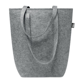 Sac shopping en feutre RPET avec anses longues et soufflet sur le fond.-Gris-8719941052000-1