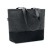 Sac shopping en feutre RPET avec de longues anses et une base colorée.-Gris foncé-8719941056398