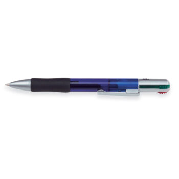 Stylo à  bille 4-couleurs en ABS.-Transparent Bleu-8719941016064