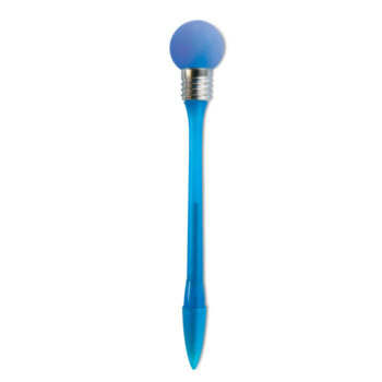 Stylo à  bille lumineux. Appuyez sur la boulle pour l'allumer. 3 piles bouton incluses. Encre noire.-Bleu-8719941017108