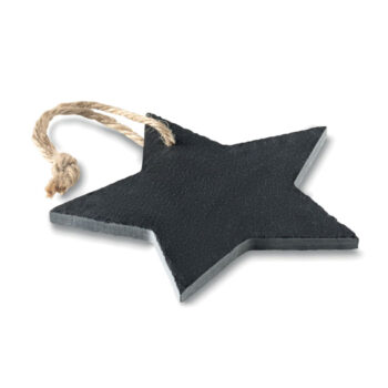 Suspension en ardoise en forme d'étoile avec cordon-Noir-8719941012288-1
