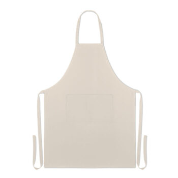 Tablier de cuisine avec 2 poches avant en coton organique 200 gr/m². Produit sous une norme certifiée pour l'utilisation de substances nocives dans le textile.-Beige-8719941053700-1