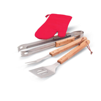 Tablier en 600 D avec un gant et 3 outils BBQ.-Noir-8719941016705-1