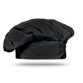 Toque de chef en coton 130 gr/m² et fermeture autoagrippante. Produit sous une norme certifiée pour l'utilisation de substances nocives dans le textile.-Noir-8719941021990