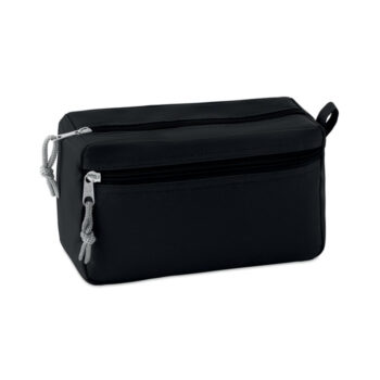 Trousse de toilette avec double zip. Polyester 600D avec doublure en PPE.-Noir-8719941034280-1