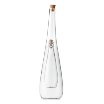 Bouteille d'huile et de vinaigre en verre borosilicate avec bouchon en liège. Capacité extérieure : 300 ml. Capacité intérieure : 80 ml. huile et vinaigre non fournis.-Transparent-8719941055360-1